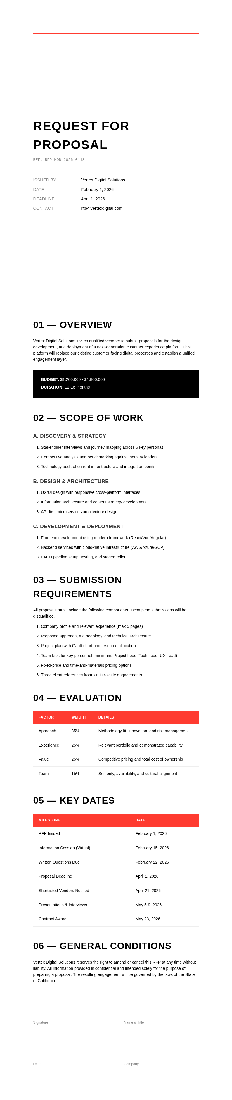 Modern Minimalist Request for Proposal